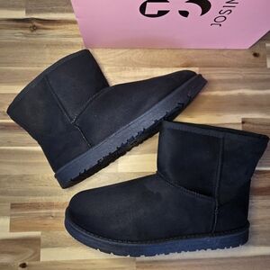 Josiny Women's Winter Ankle Bootie Faux Fur Lined Warm Snow Short Black Size 9